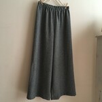 千鳥格子ソフトツイードウールで作ったワイドパンツ