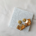 スワロフスキーとインド刺繍リボンのピアス＊イヤリング　ミニサイズ