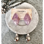 purple silver ／ シルバー 大ぶり ピアス イヤリング