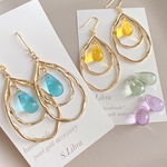 Candy glass drop*クリアガラスドロップピアス