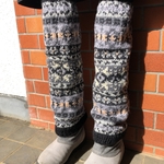 新作　ロングタイプのあったか編み込みレッグウォーマー