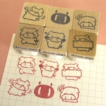ぶたさん いろいろ6個セット・消しゴムはんこ