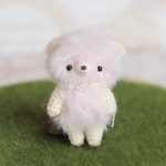 ＊kumahari＊約7cm モフモフもしゃもしゃなあみぐるみ クマさん ピンク