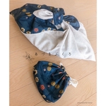 【Sale🍀】レトロ　ナチュラルなあづま袋　エコバッグ　ウィリアムモリス／コットンリネン　あずま袋　収納ポーチ（オプション）
