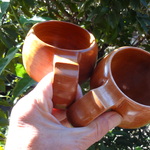 64ginn様受注作品　欅と桜のペア一木彫りコーヒーカップ