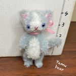 ミニチュア モールアート  ハチワレ グレー 猫 モールベア**Tamu bear 