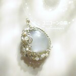 チョコレートムーンストーンペンダント（ワイヤージュエリー☆ワイヤーアクセサリー☆ワイヤーラッピング天然石ネックレス）