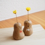 小さな一輪挿し＊てるてるぼうず(ペア)