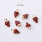 M6640  18個 エポチャーム イチゴ 1カン 9×15mm ゴールド 3×【6ヶ】