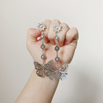 longビジュー蝶々ピアス/イヤリング