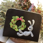 🎄X'masうさぎとリースのポーチ🐇