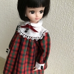 リカちゃん服(チェックのワンピース)