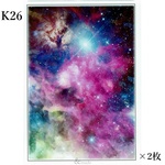【2枚】K26　宇宙B　レジン封入シート　星空　銀河　カラー　フィルム