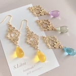 Princess glass drop*クリアガラス ドロップピアス イヤリング
