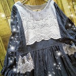 デニムとレースのワンピ♪