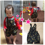 カモフラ柄かぼちゃサロペット☆かぼちゃパンツ☆80〜90ハンドメイド子供服迷彩
