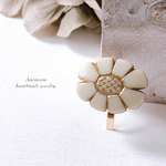 アンティークフラワーのミニポニーフック 花モチーフ径24×19mm 約フック長さ約2.5cm