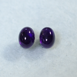 （1点もの）アメジストのスタッドピアス・8×6mm（チタンポスト）