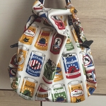 180 折りたたみ エコバッグ （小 ）買い物袋 ハンドメイド アメリカン　猫缶　缶詰　サブバッグ　コンビニ袋
