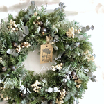 30センチリース＊プリザーブドフラワー＊クリスマスリース＊素敵シンプルホワイトペッパー＊リース専用ボックス付き＊クリスマス リース