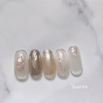 ネイルチップ　ニュアンス　大人　オフィス　成人式　結婚式　秋　冬　和装　ドレス