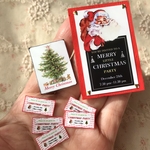 クリスマスパーティーのお知らせボード＆サインプレート＆招待状のセット＊モコモコおひげのサンタさん