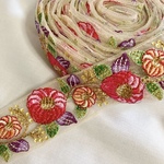 インド刺繍リボン ぽってりフラワー 花 レース チロリアンテープ ボタニカル北欧