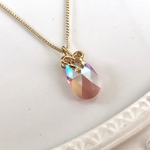 Swarovski リボンの雫リバーシブルネックレス
