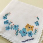名入れガーゼ 花畑のくま