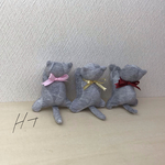 ネコちゃんクリップ   ネズミ色