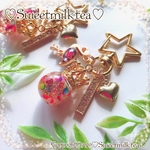 カラフルタピオカまんまるとミンゴのにぎやかキーホルダー🦩🌈✨✨✨
