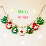 フェルトのクリスマスツリーガーランド