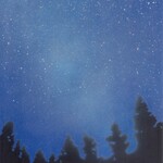 星空のイラスト(黒額縁)