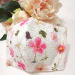 【新作💖】秋におすすめ　レースマスク　花柄　オフホワイト　花柄マスク　マスク　レース　秋マスク　おしゃれマスク　成人式　クリスマスプレゼント　冬　冬マスク　手作りマスク　結婚式　秋用マスク