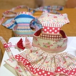 ハーネス ♡ローズドリーム 2way（パックフリル取り外しOK）ハーネス リード タッセル付き（生地残りわずかです）