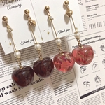 ⌇﻿大人のちゅるりんチェリーピアス/イヤリング⌇﻿ ハンドメイド