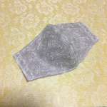 レースの立体マスク　秋冬パープル