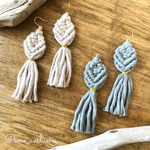 オーガニックコットンマクラメピアス・イヤリング｜タッセル