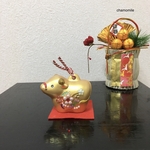 【再入荷】キラキラ丑牛の置物（G）