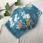 シルクマスク✳︎ ブルーの花柄