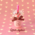 くまさんのいちごミルクフロート【観賞用/ピアス/イヤリング/ネックレス】