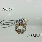 No.69   スモーキークォーツ×ヘマタイト　ストラップ