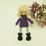 [S]紫セーターの秋色女の子　ストラップ