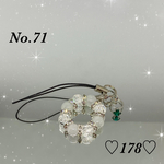 No.71   ビルマ翡翠×クラッククォーツ　5月誕生石　ストラップ