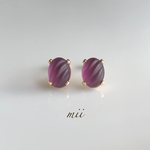 ≪14kgf≫vintage swarovski フロストアメジスト スタッドピアス