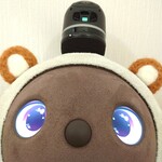丸耳ブローチ　キャメル×ホワイト　LOVOT ラボット