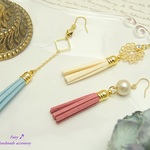 選べる上部分3type/3coler＊タッセルピアス（イヤリング＋50円)