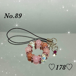 No.89   インカローズ×ローズクォーツ×アクアオーラ　7月誕生石　ストラップ