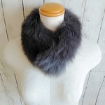¶ new antique fur ¶ ダークグレーフォックスマグネット留めショールマフラー