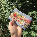 インド刺繍とデニムのミニポーチ